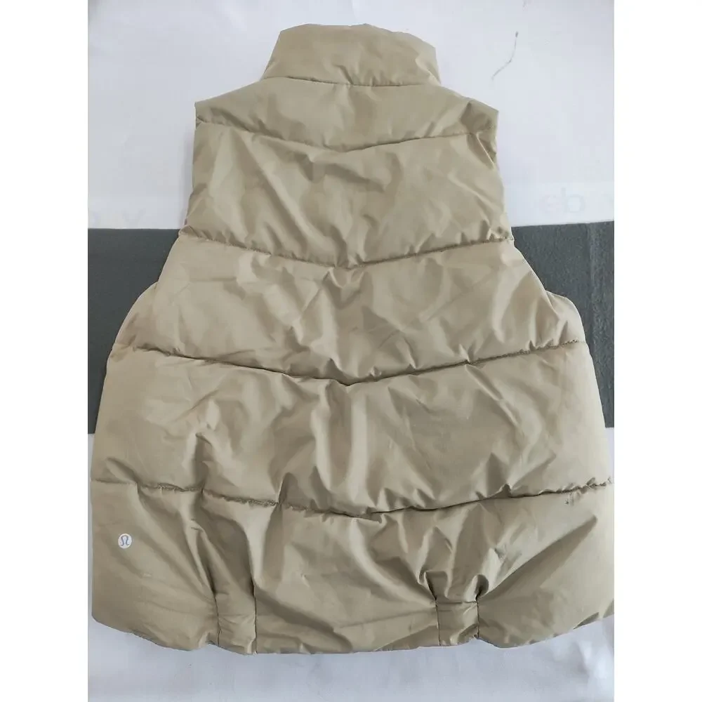 Lululemon Wunder Puff Super Cropped Vest Women's Size M Beige Goose Down Fill